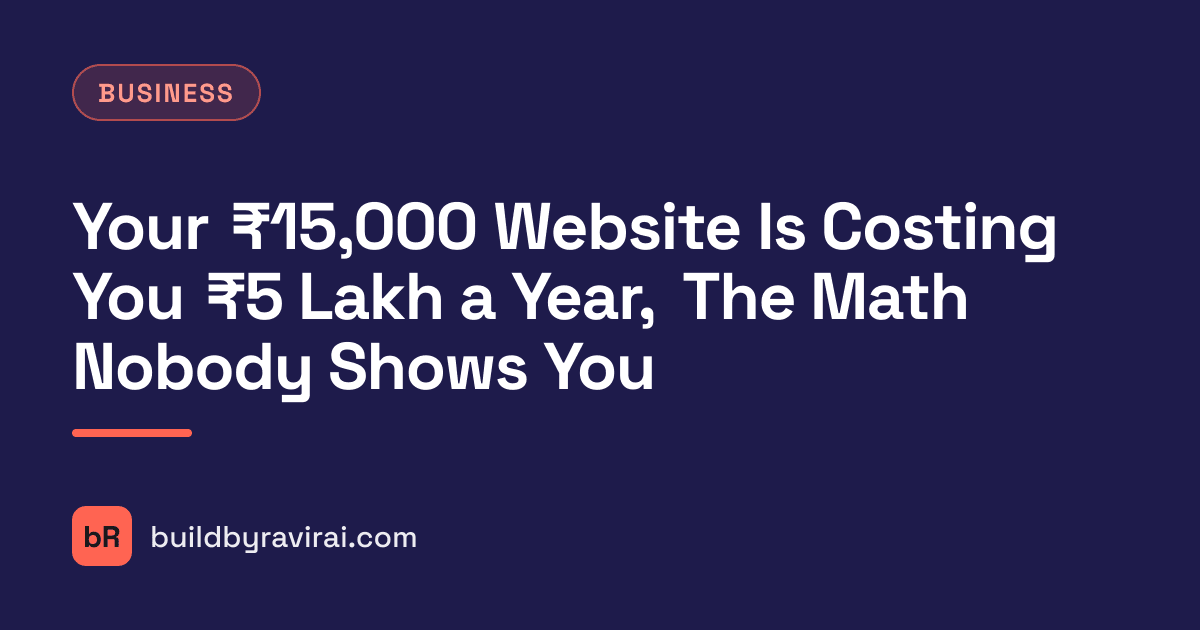 Business, Your ₹15,000 Website Is Costing You ₹5 Lakh a Year, The Math Nobody Shows You
