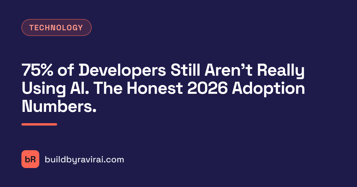 Technology, 75% of Developers Still Aren't Really Using AI. The Honest 2026 Adoption Numbers.