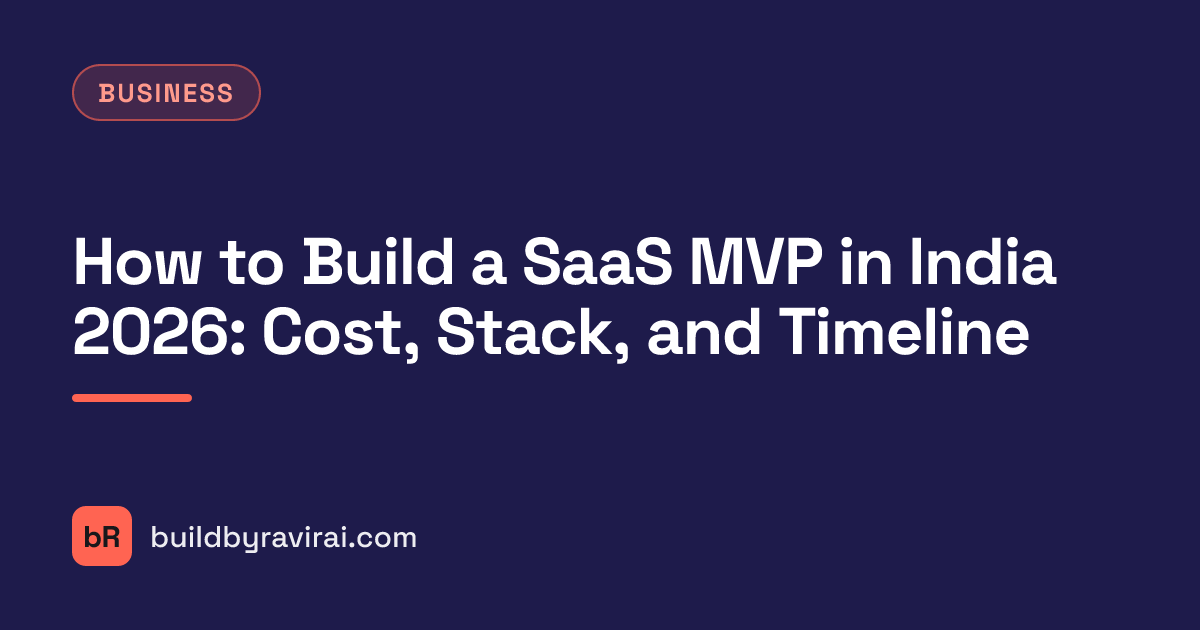 Business, How to Build a SaaS MVP in India 2026: Cost, Stack, and Timeline