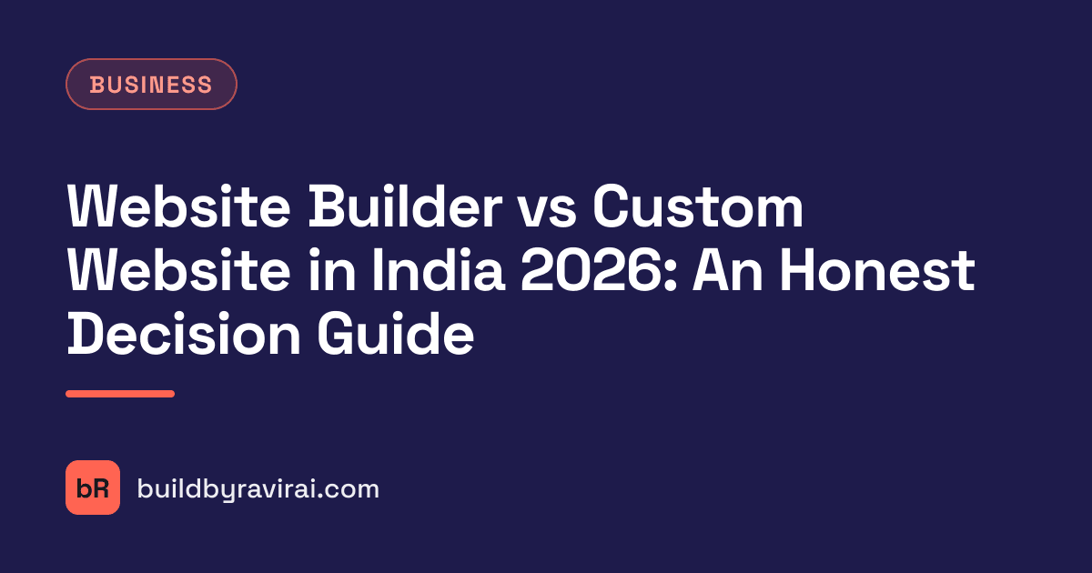 Business, Website Builder vs Custom Website in India 2026: An Honest Decision Guide