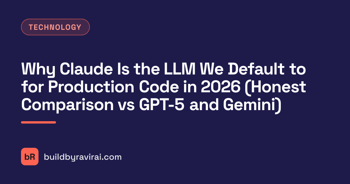 Technology, Why Claude Is the LLM We Default to for Production Code in 2026 (Honest Comparison vs GPT-5 and Gemini)