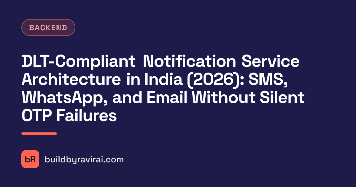 Backend, DLT-Compliant Notification Service Architecture in India (2026): SMS, WhatsApp, and Email Without Silent OTP Failures